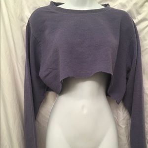Crop Purple Crewneck Sweatshirt
